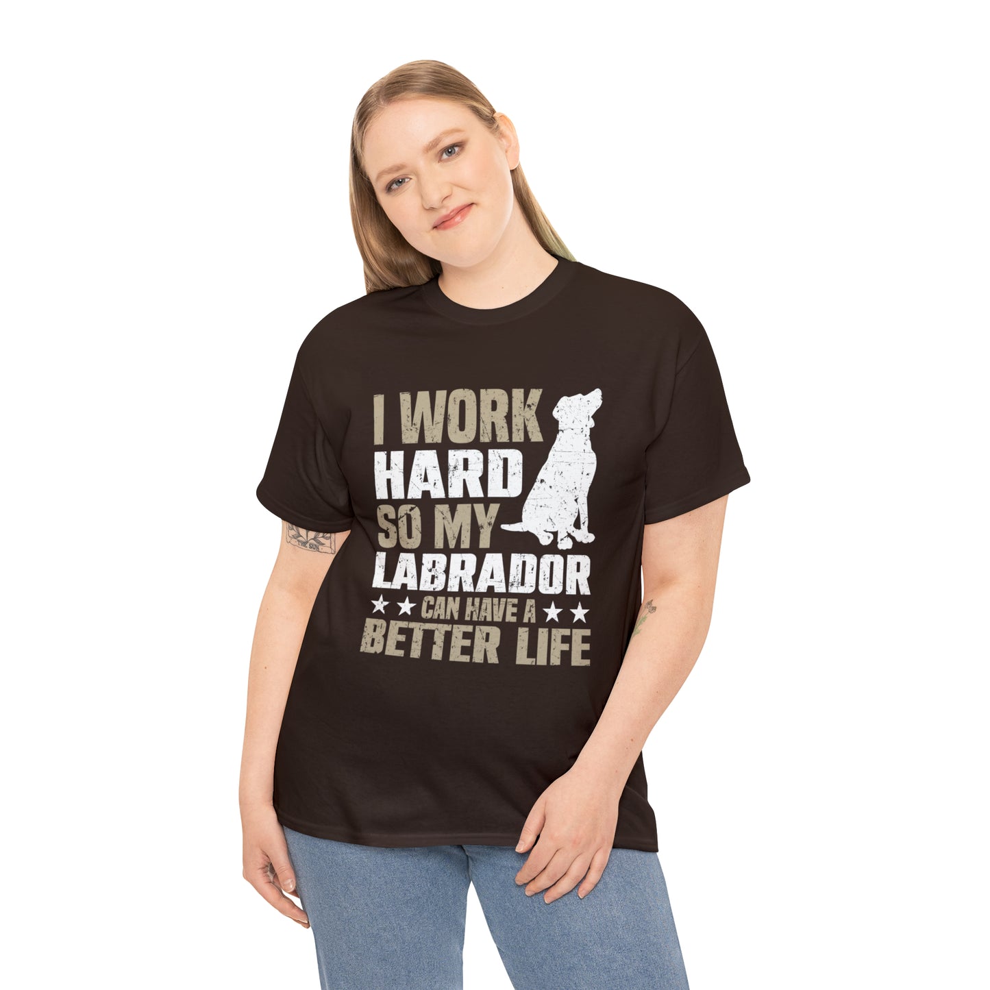 Work Hard for Labrador Unisex Cotton Tee