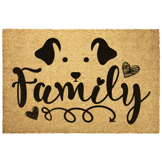 Dog Family Handmade Coir Mat - 4 Sizes