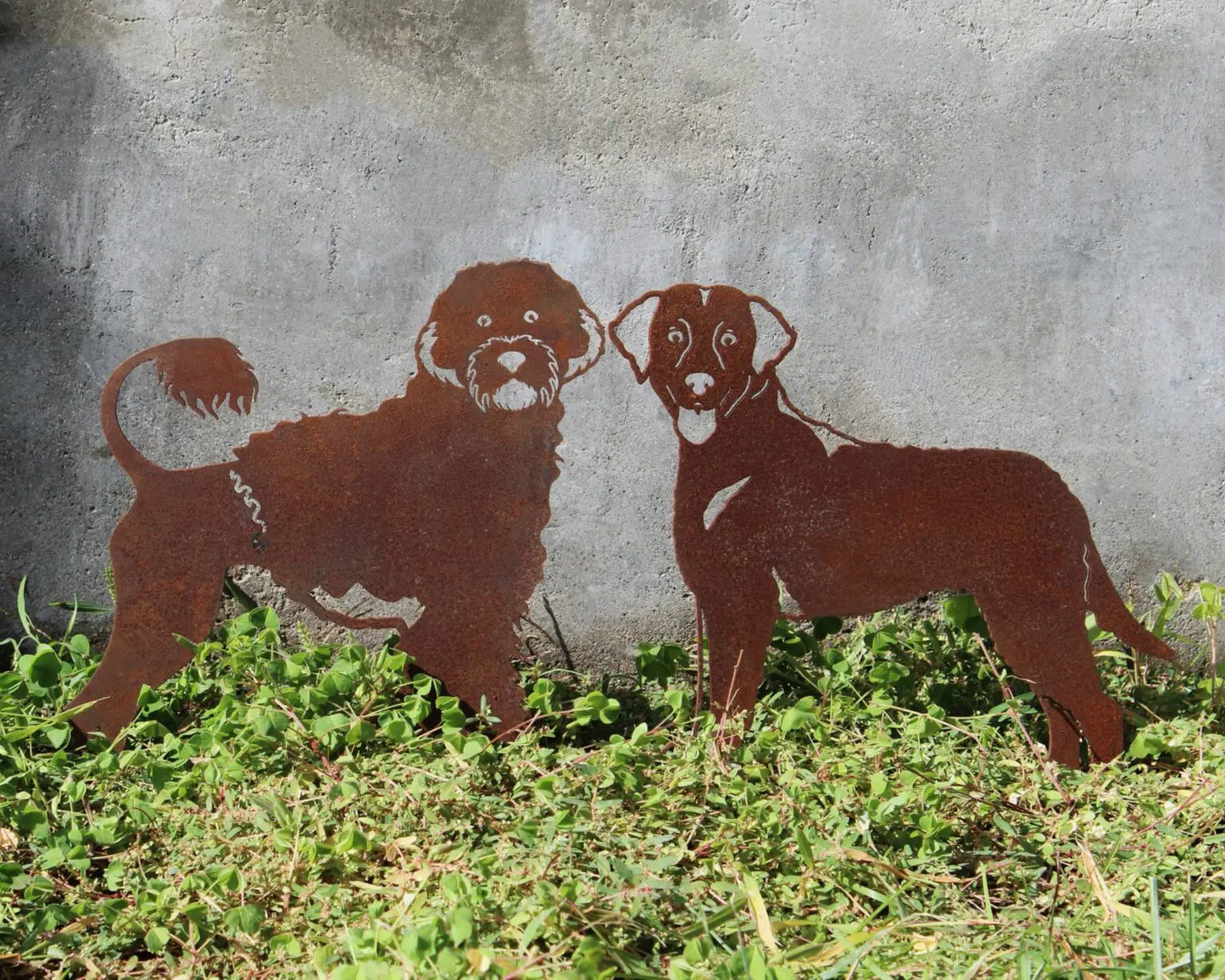 Curly Coated Retriever Corten Steel Outdoor Silhouette