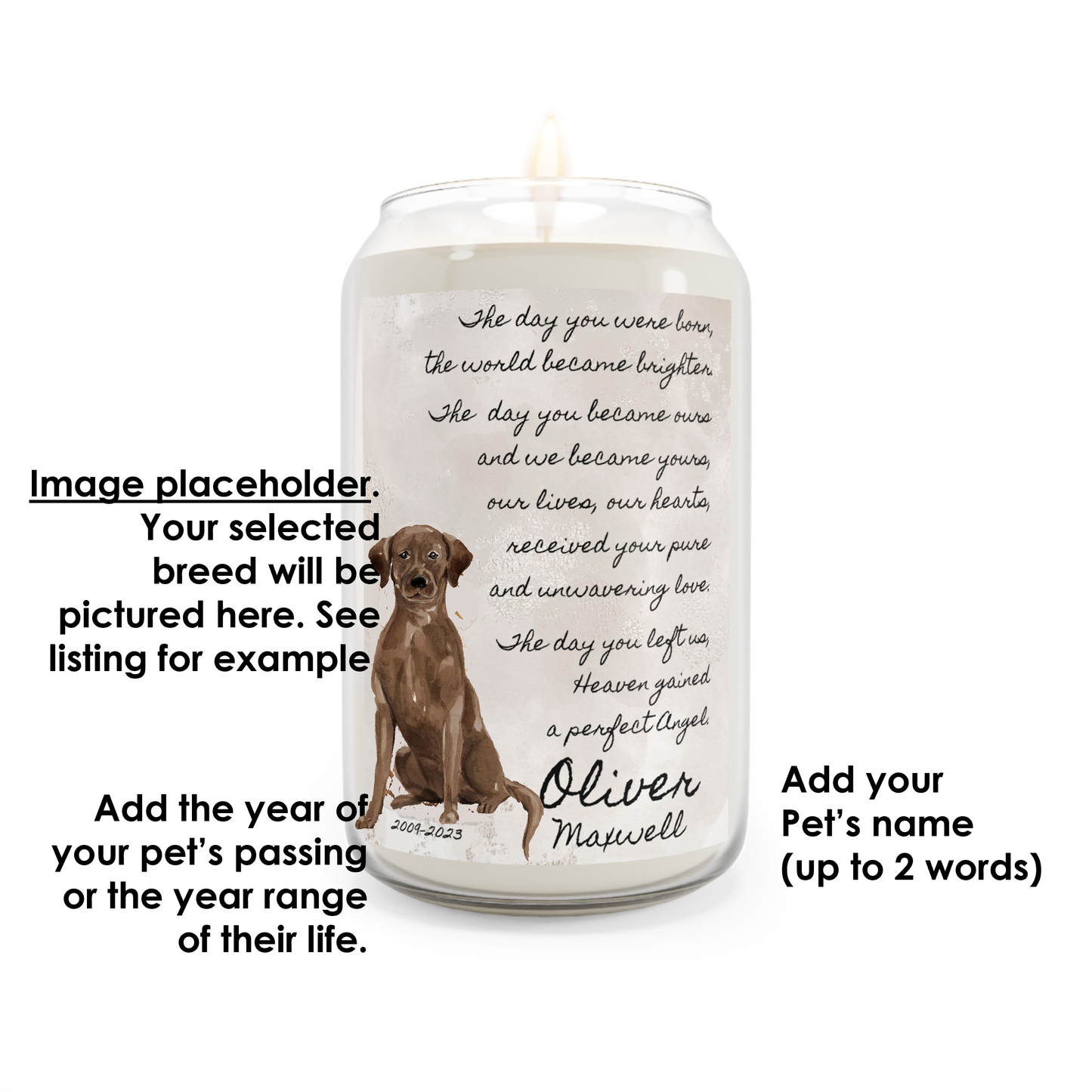 The Day - Fox Red Labrador Retriever Pet Memorial Scented Candle