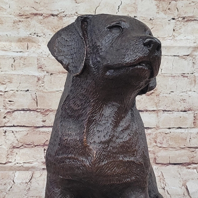 Labrador Retriever Puppy Handmade Bronze Metal Sculpture