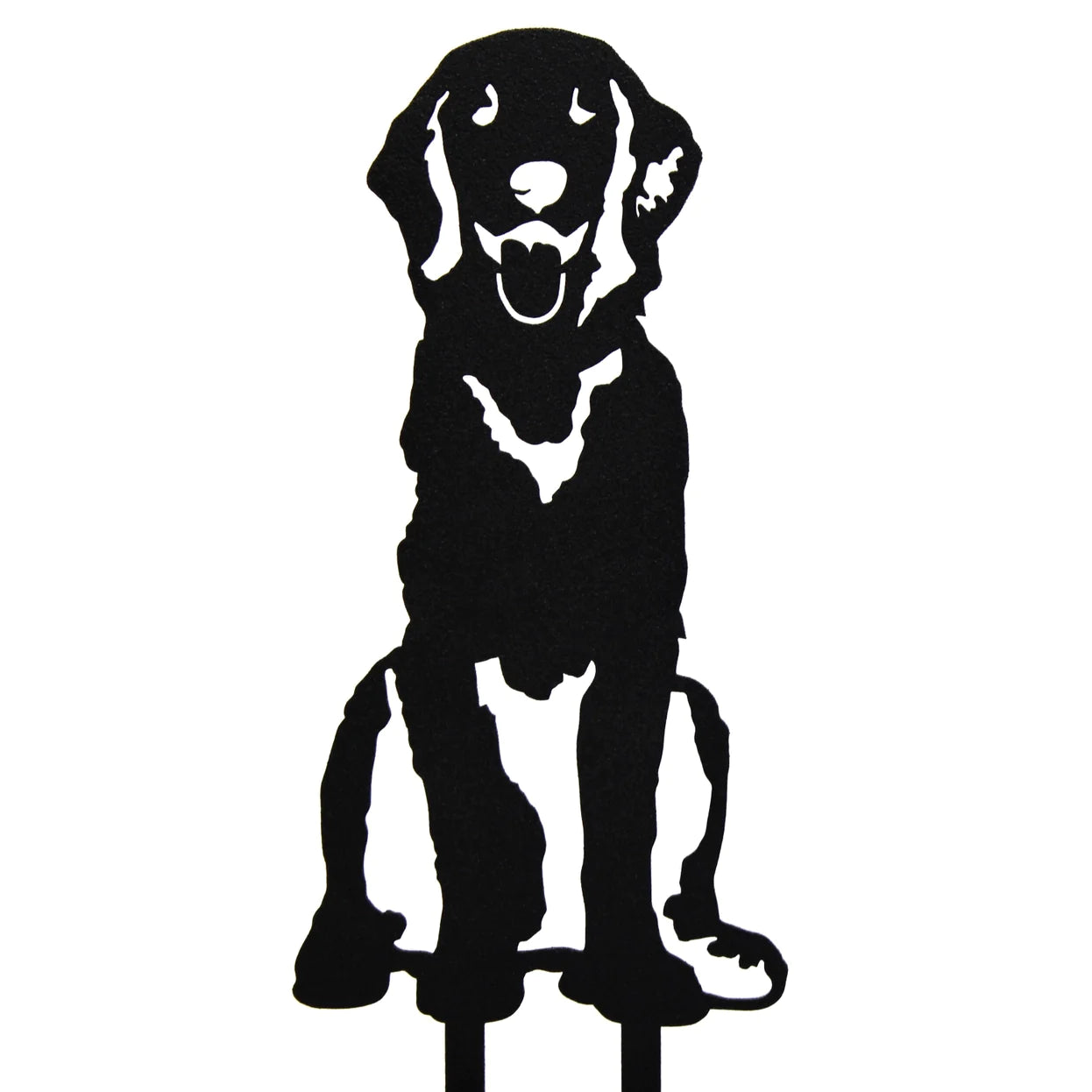 Flat Coated Retriever Corten Steel Outdoor Silhouette