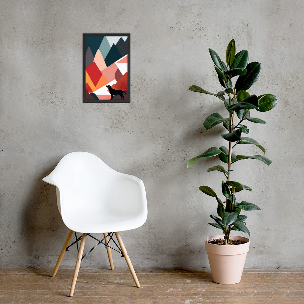 Mid-Century Labrador Abstract 2 Framed poster