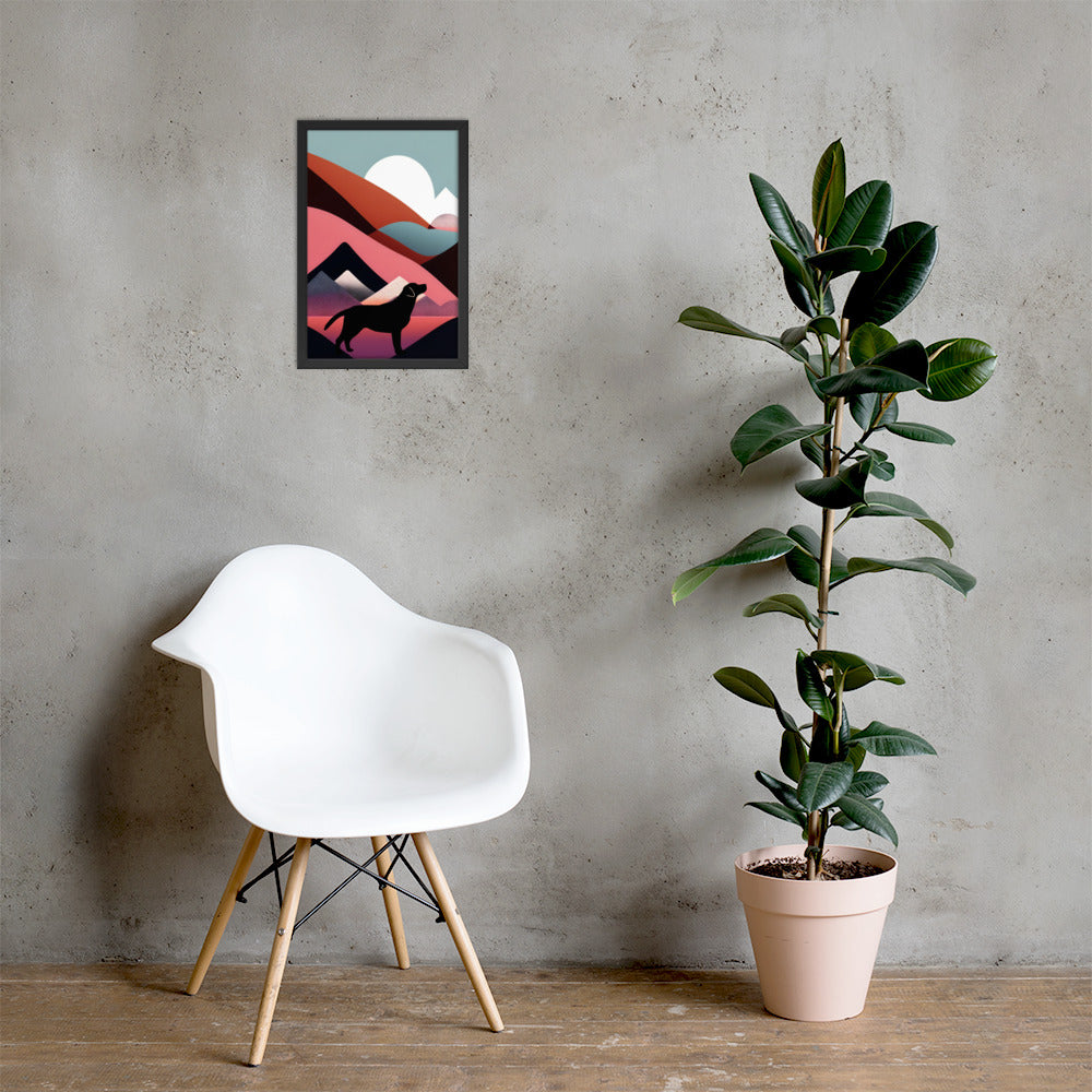 Mid-Century Labrador Abstract 1 Framed poster