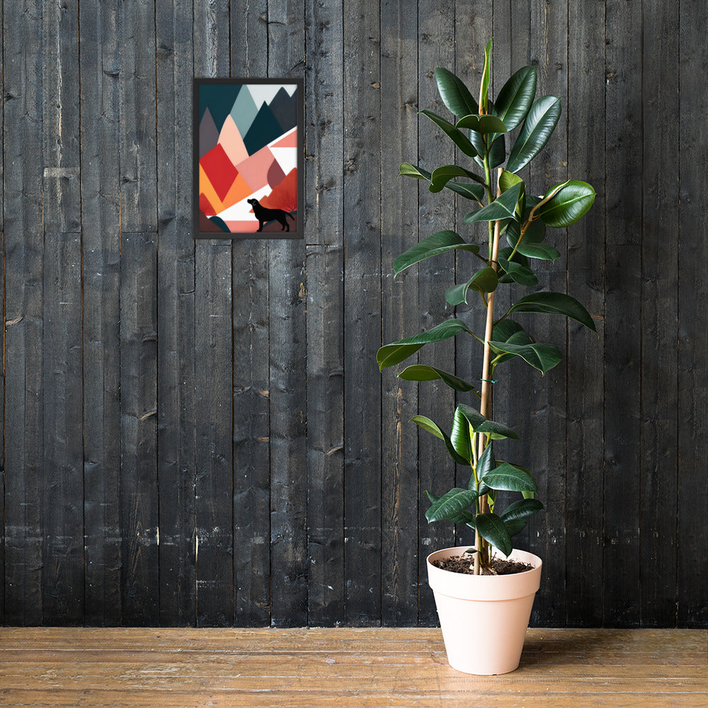 Mid-Century Labrador Abstract 2 Framed poster