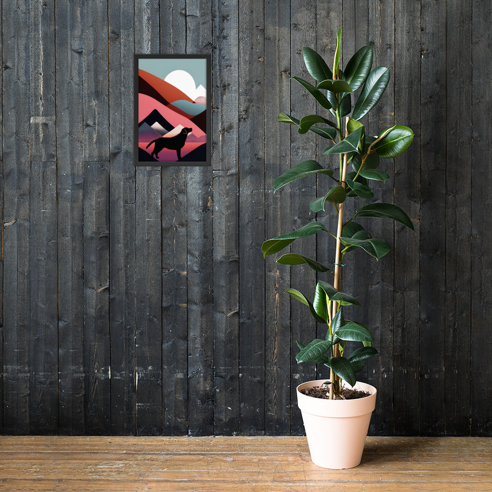 Mid-Century Labrador Abstract 1 Framed poster