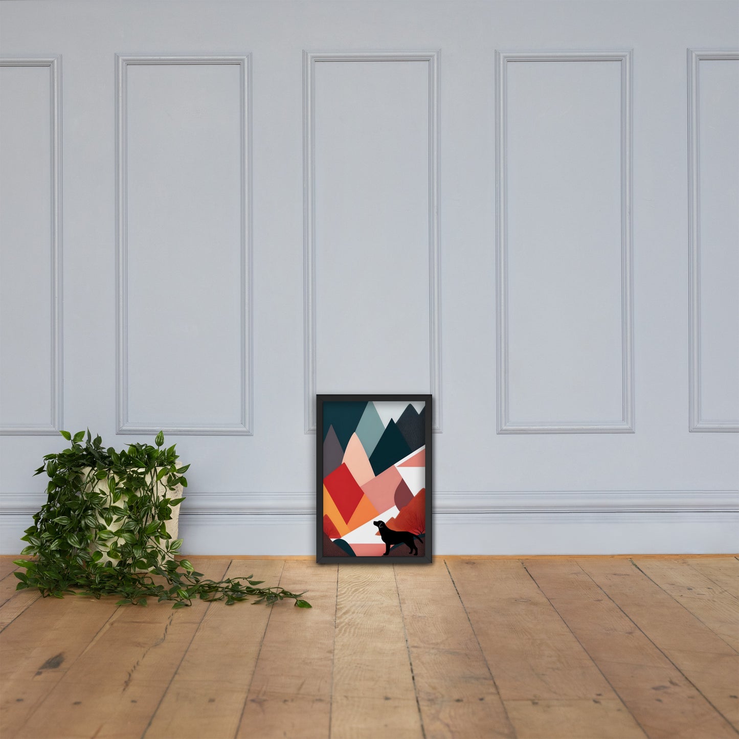 Mid-Century Labrador Abstract 2 Framed poster