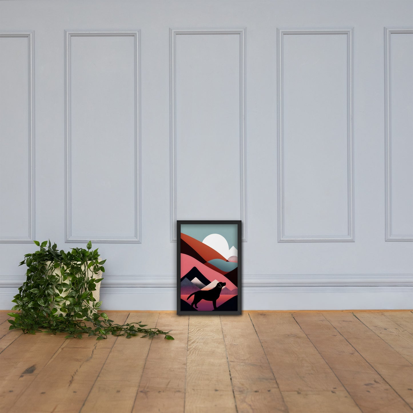 Mid-Century Labrador Abstract 1 Framed poster