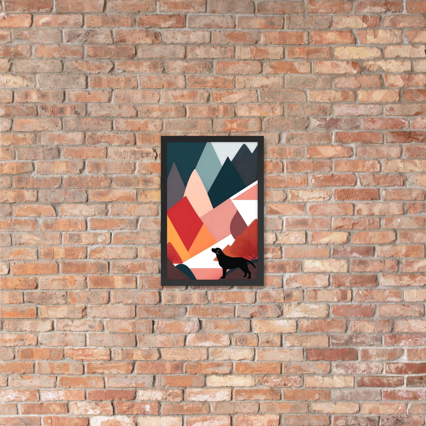 Mid-Century Labrador Abstract 2 Framed poster