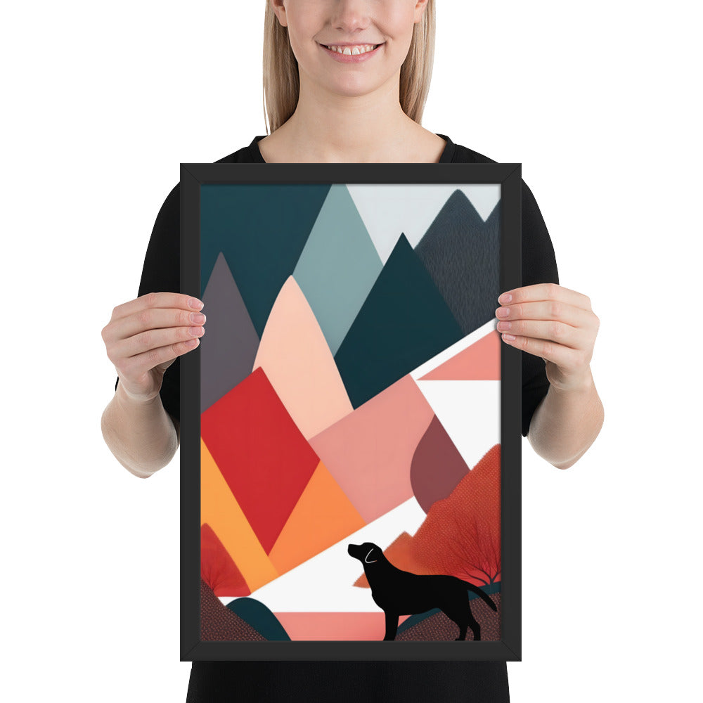 Mid-Century Labrador Abstract 2 Framed poster