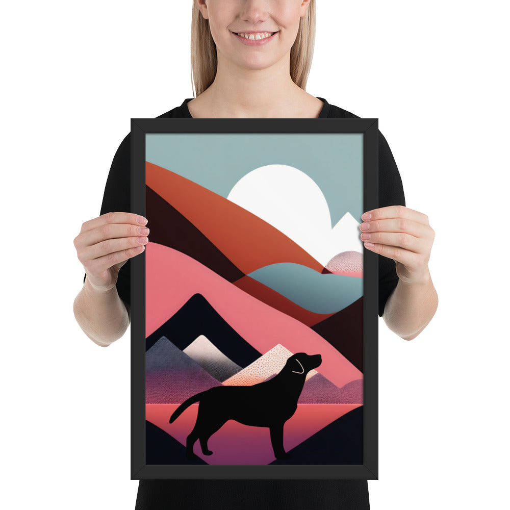 Mid-Century Labrador Abstract 1 Framed poster