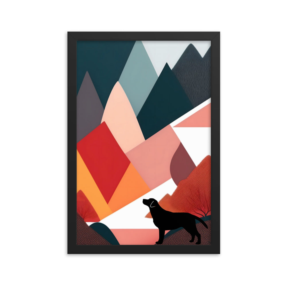 Mid-Century Labrador Abstract 2 Framed poster