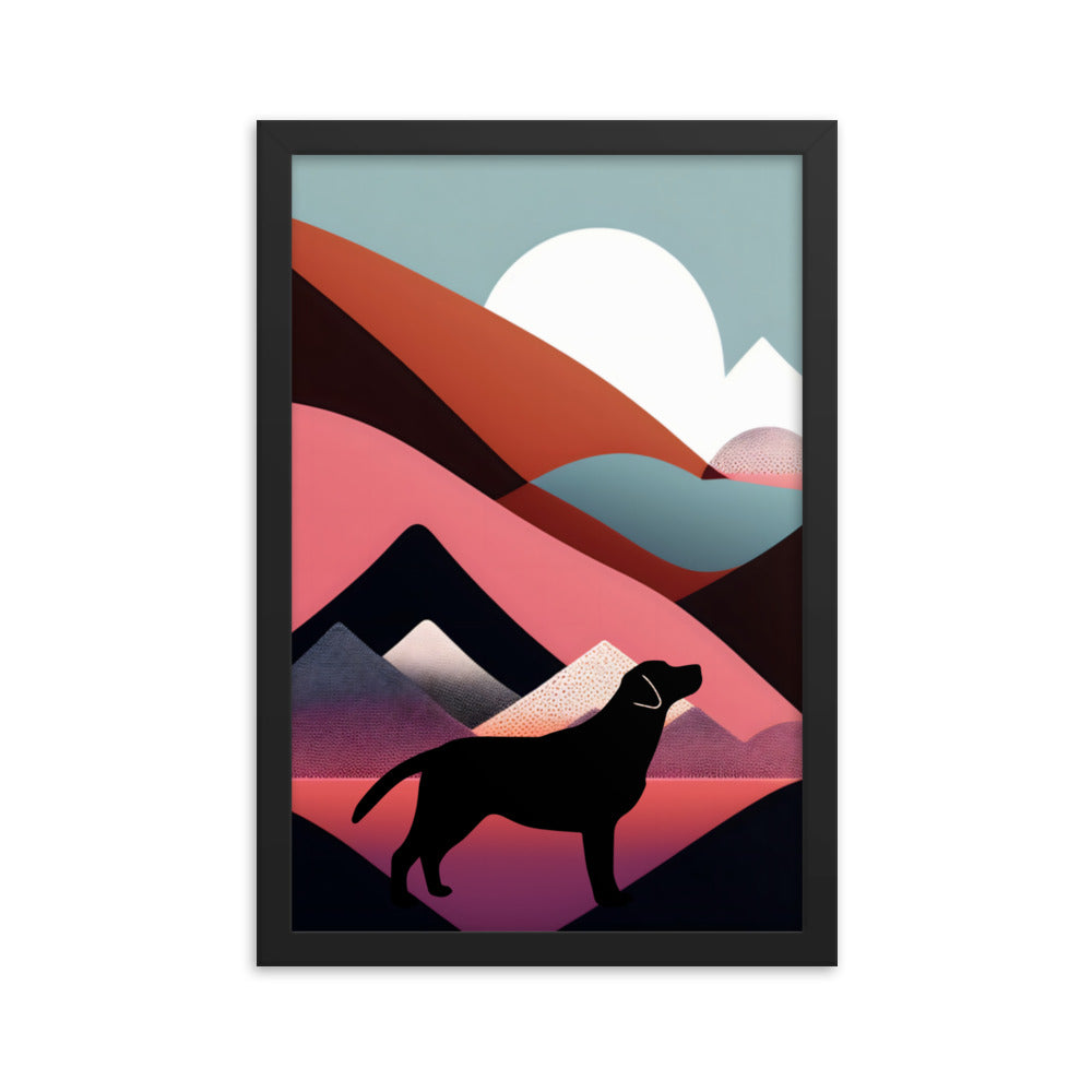 Mid-Century Labrador Abstract 1 Framed poster
