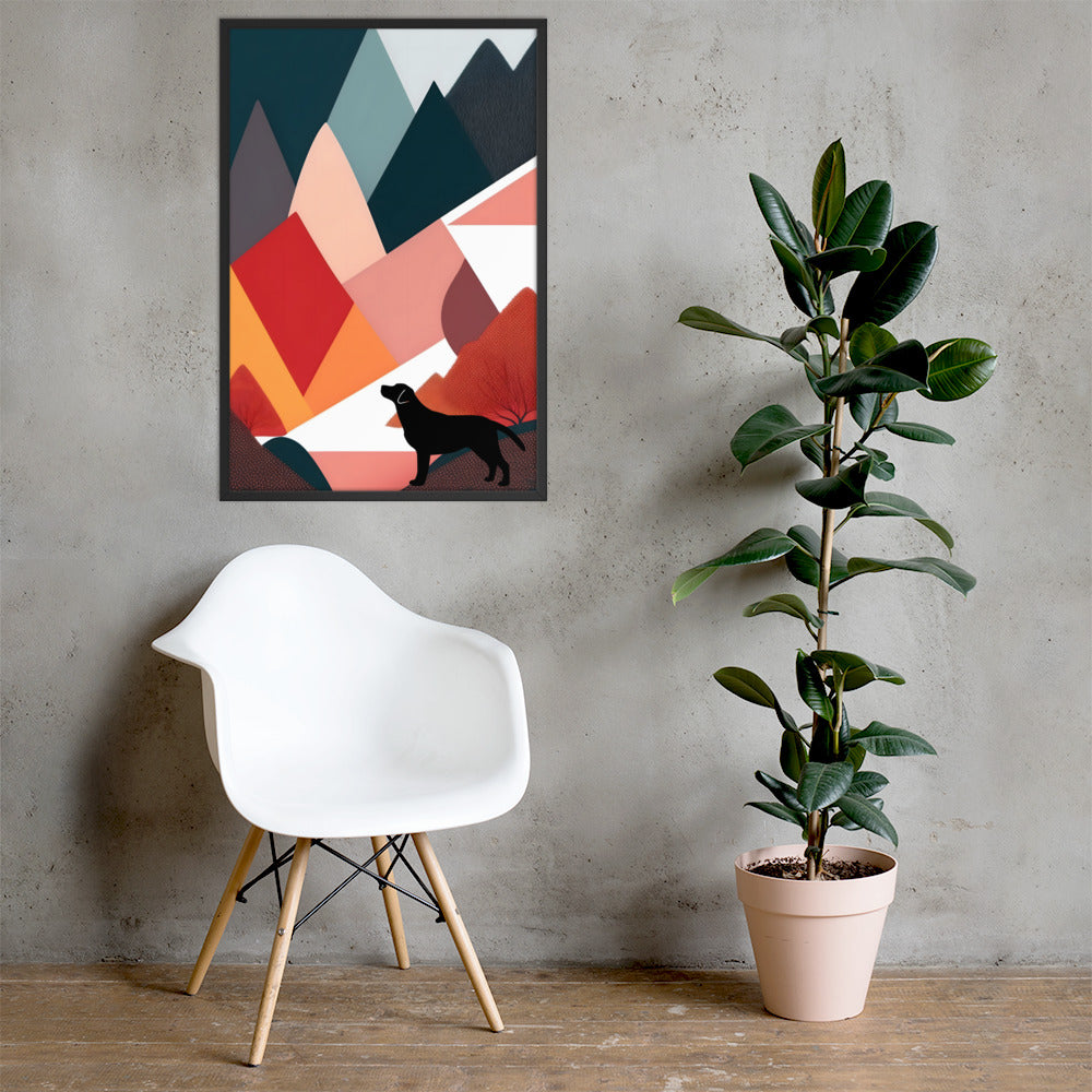 Mid-Century Labrador Abstract 2 Framed poster