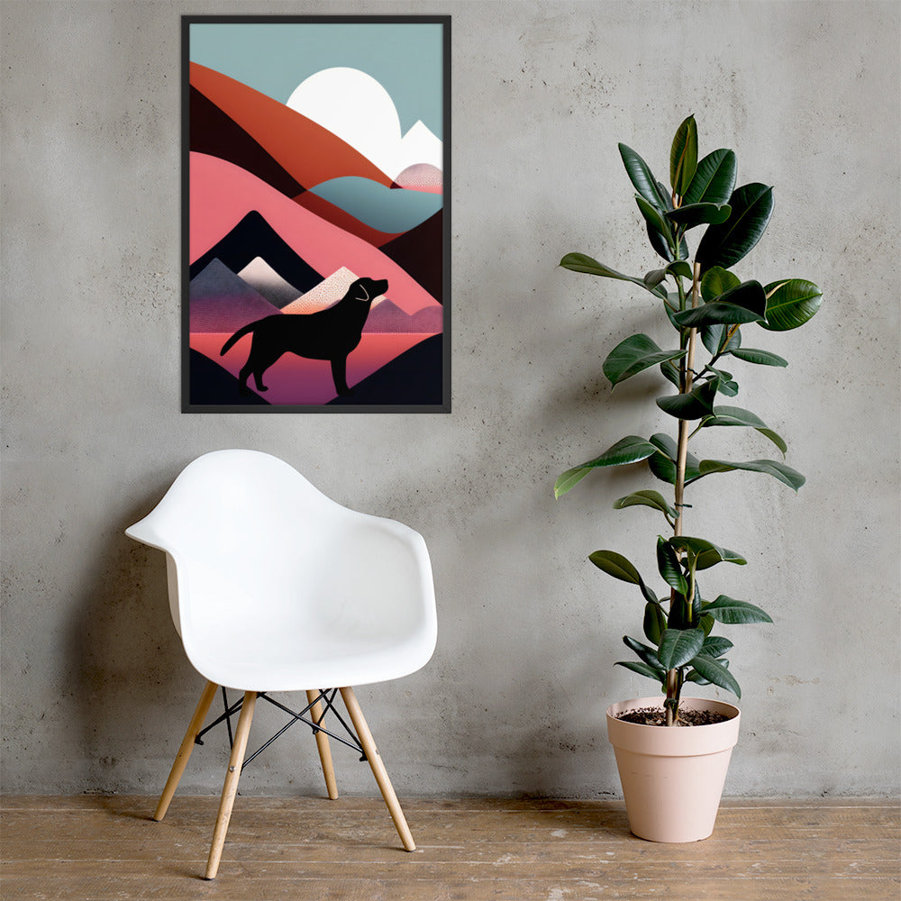Mid-Century Labrador Abstract 1 Framed poster