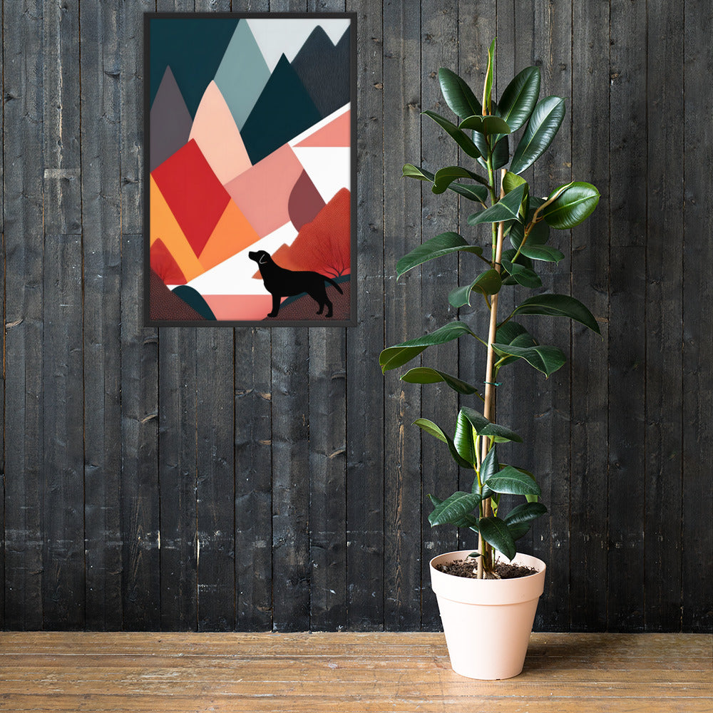 Mid-Century Labrador Abstract 2 Framed poster