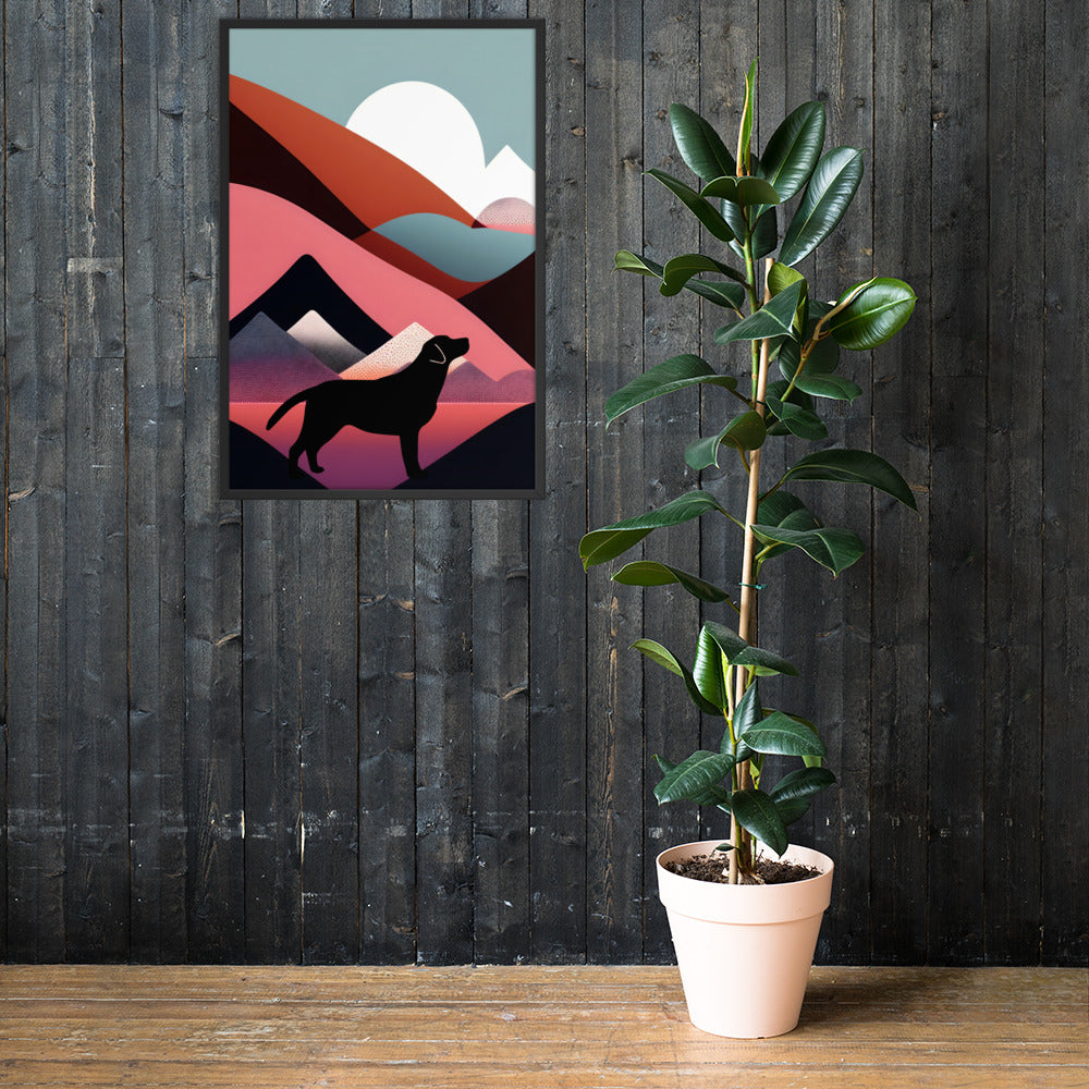Mid-Century Labrador Abstract 1 Framed poster