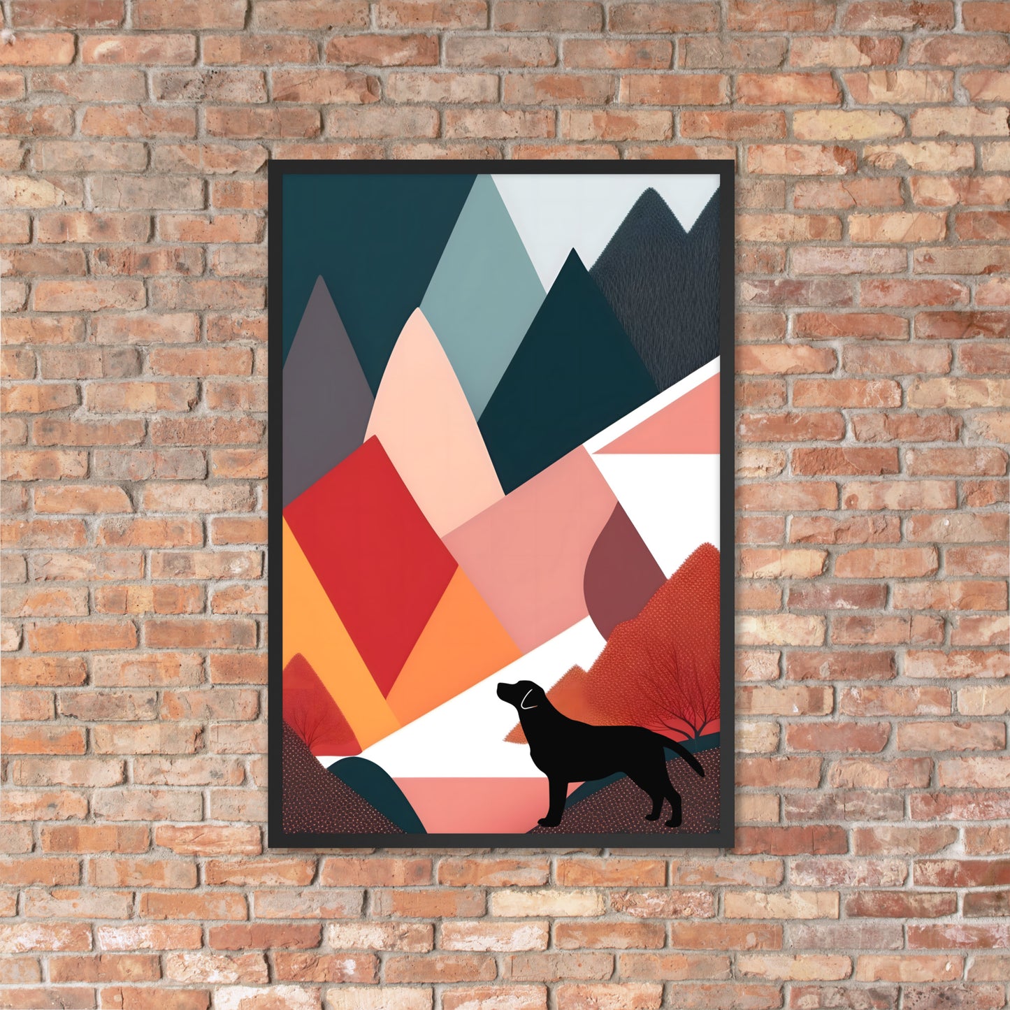 Mid-Century Labrador Abstract 2 Framed poster