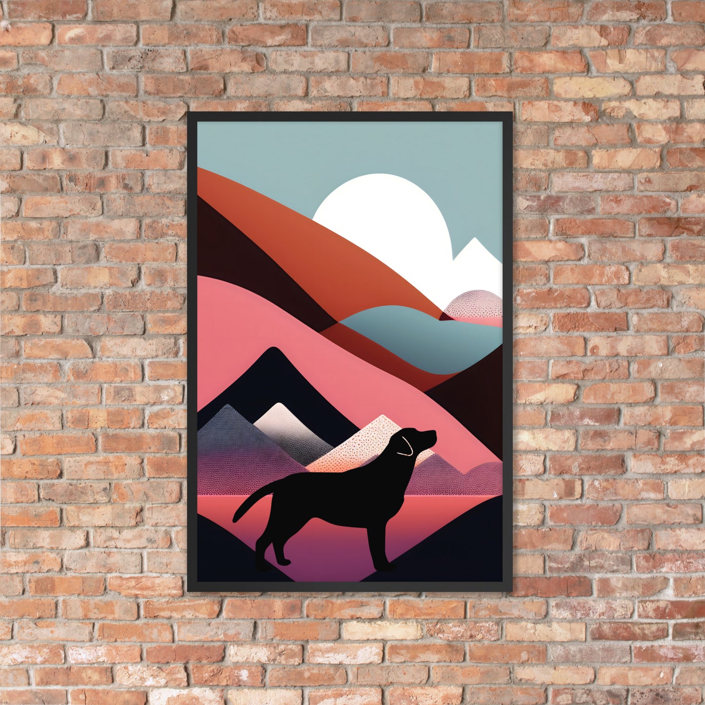 Mid-Century Labrador Abstract 1 Framed poster