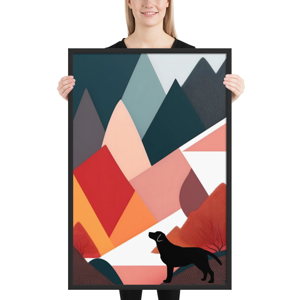 Mid-Century Labrador Abstract 2 Framed poster