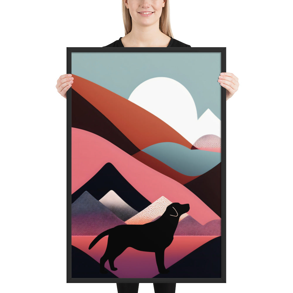 Mid-Century Labrador Abstract 1 Framed poster