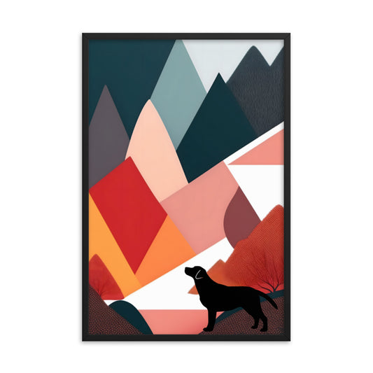 Mid-Century Labrador Abstract 2 Framed poster