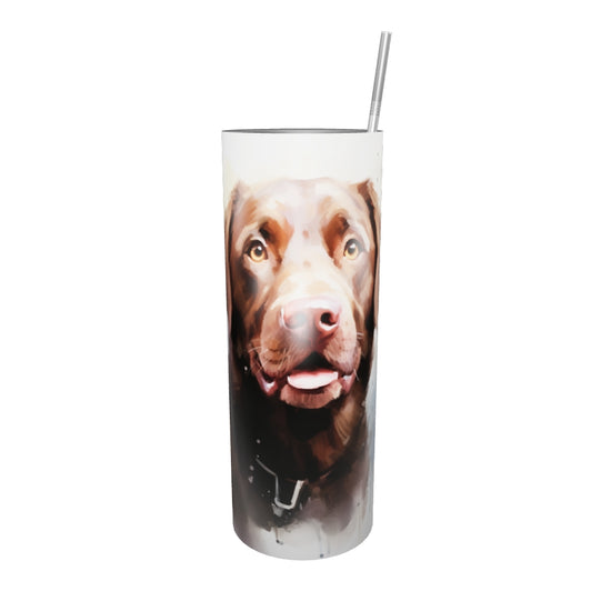 Chocolate Labrador Retriever Watercolor Stainless Steel Tumbler