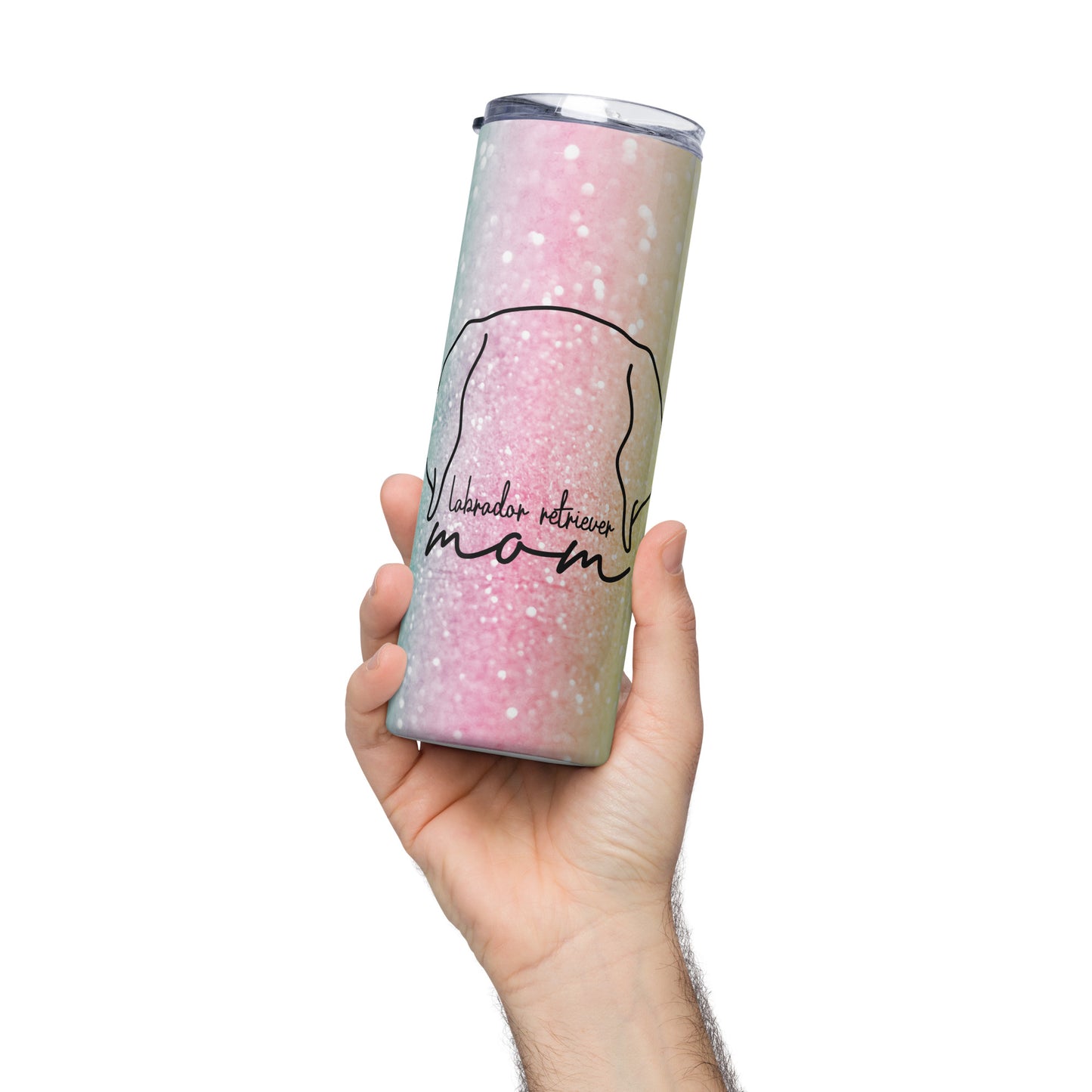 Labrador Retriever Mom Glitter Stainless Steel Tumbler