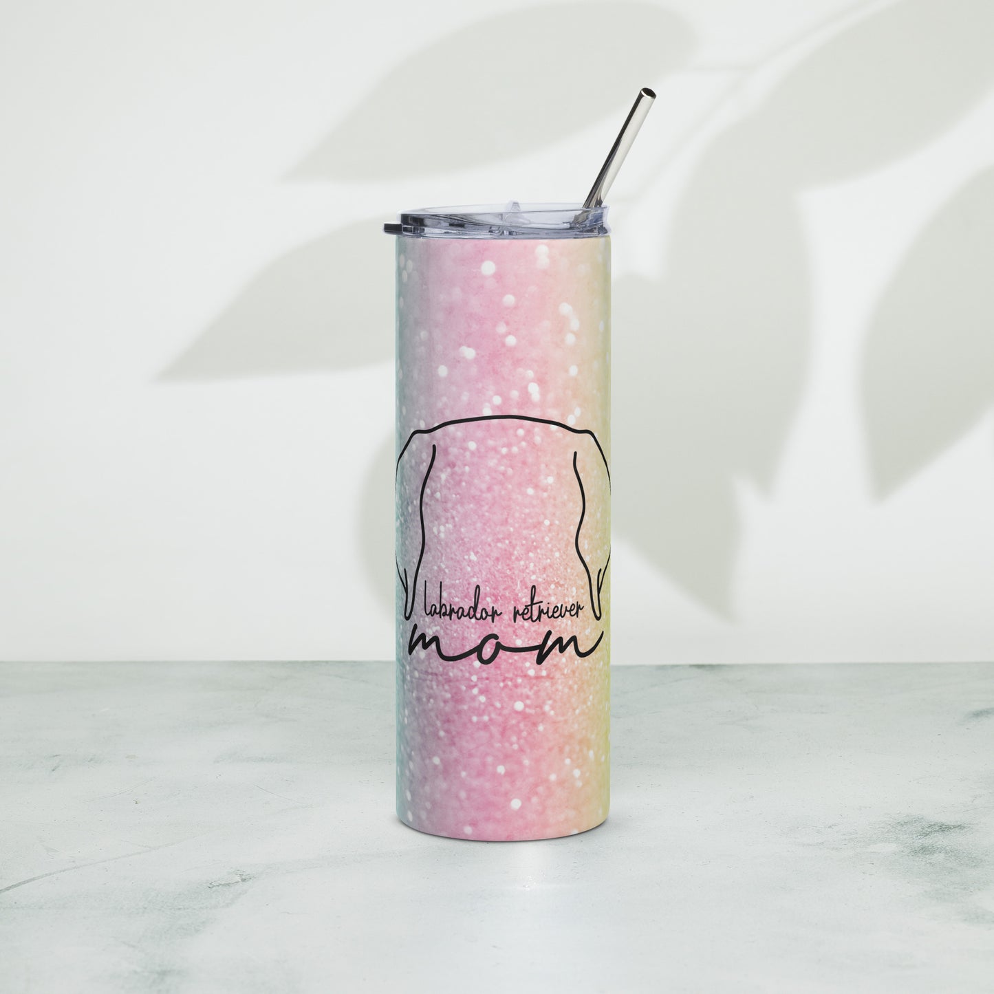 Labrador Retriever Mom Glitter Stainless Steel Tumbler