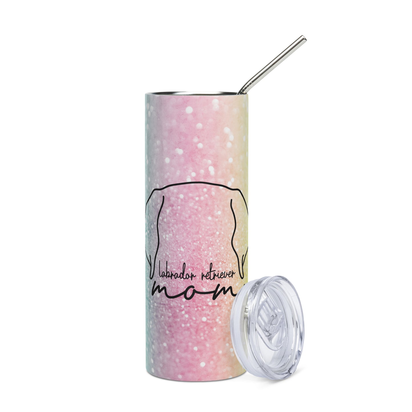 Labrador Retriever Mom Glitter Stainless Steel Tumbler