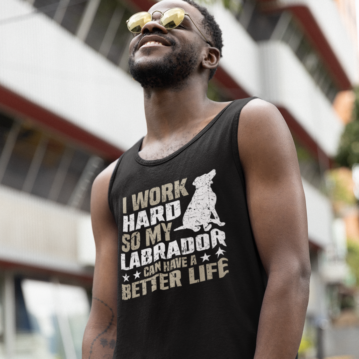 Work Hard for Labrador Unisex Cotton Tank