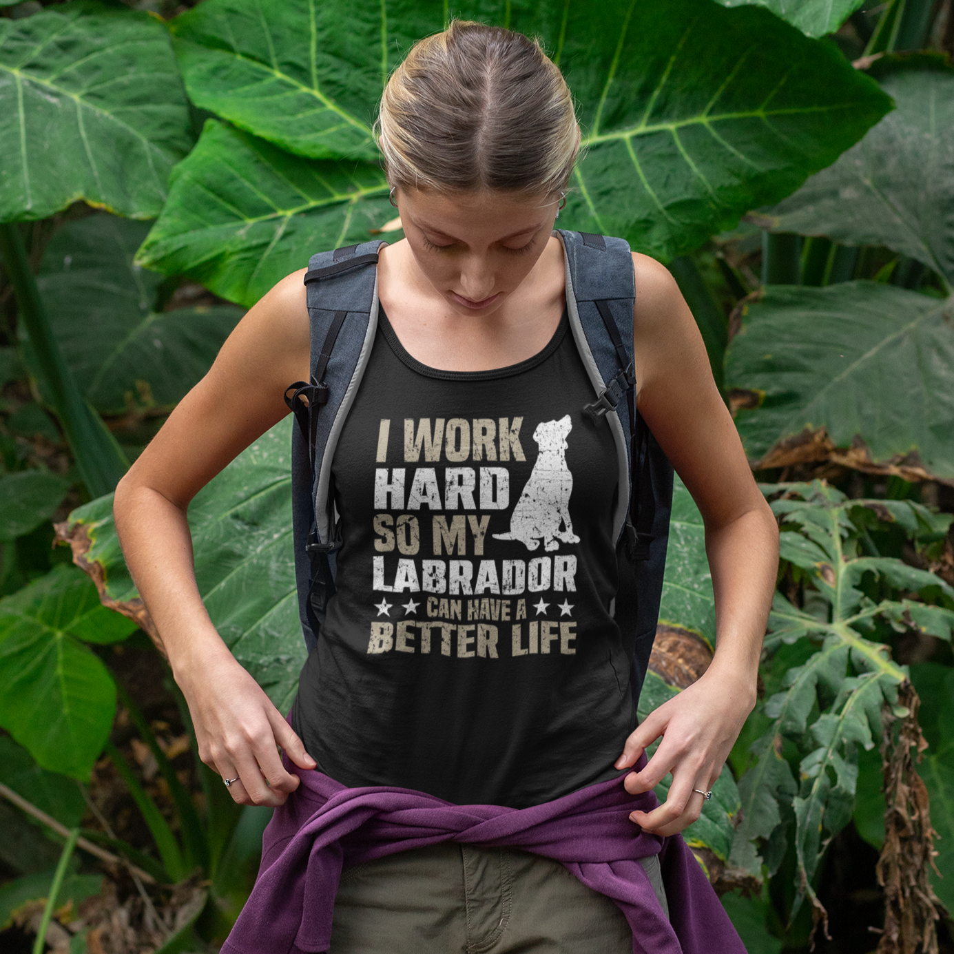 Work Hard for Labrador Unisex Cotton Tank