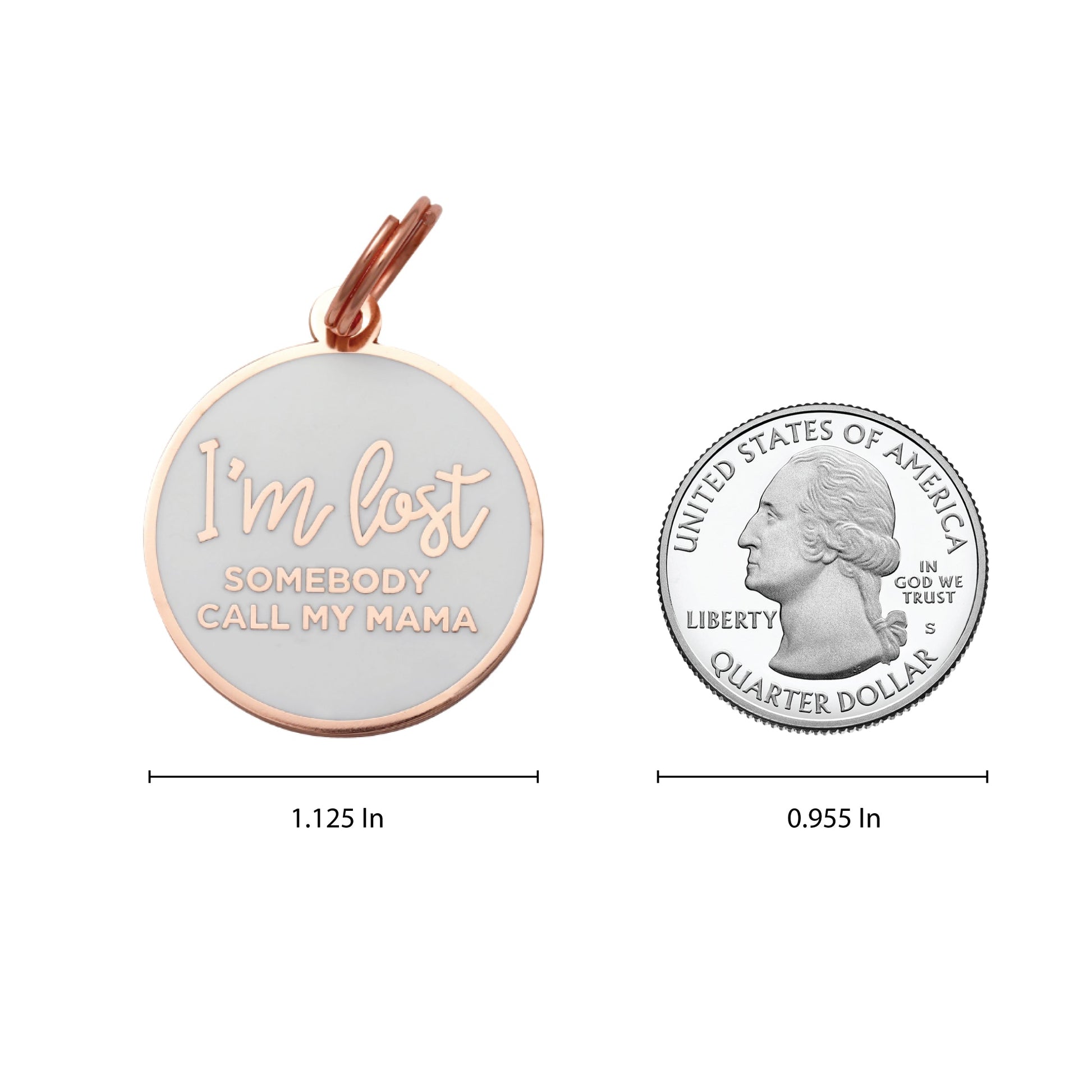 I'm Lost, Gold & White Pet ID Tag - 3 Red Rovers