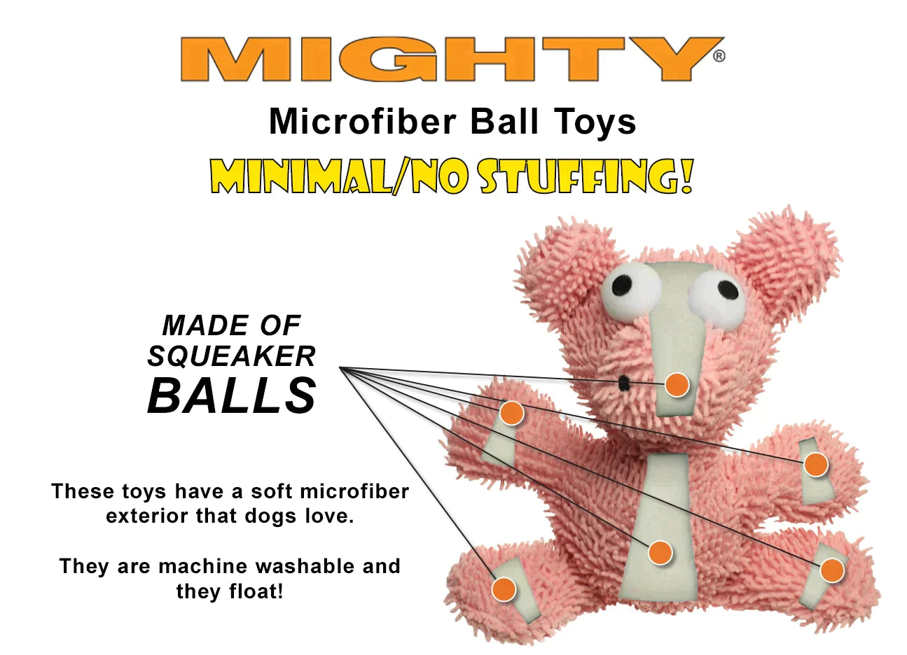 Mighty Microfiber Ball - Blowfish Tough Toy