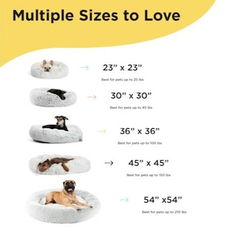 The Calming Taupe Donut Shag Pet Beds