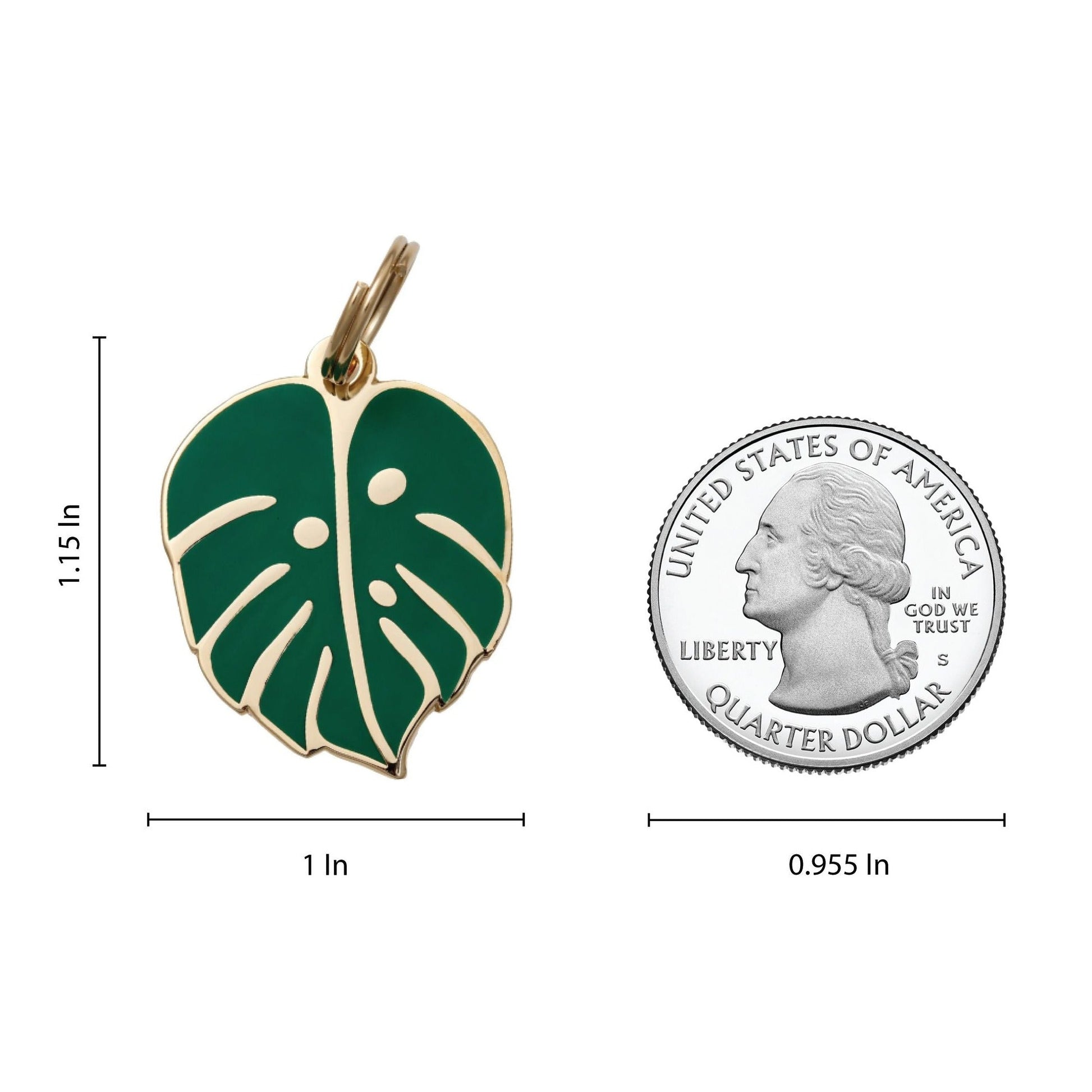 Monstera Leaf Pet ID Tag - 3 Red Rovers